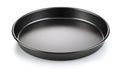 Round nonstick pizza pan baking tray kitchenware isolated Royalty Free Stock Photo