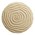 A round object with beige wavy concentric patterns resembling sand ripples. The texture Royalty Free Stock Photo