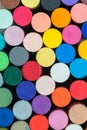 Round oil pastels crayons Royalty Free Stock Photo