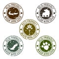 Round old distort eco stamp vector set for use in design Royalty Free Stock Photo