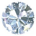 Round, old european cut diamond Royalty Free Stock Photo