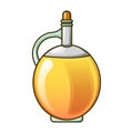 Round olive oil bottle icon, cartoon style Royalty Free Stock Photo