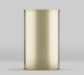 Round Olive Oil Tin Can Mockup, Golden Liquid Container, 3d Rendered isolated on light background