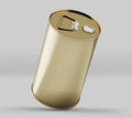 Round Olive Oil Tin Can Mockup, Golden Liquid Container, 3d Rendered isolated on light background