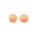 Round orange elegance sunglasses. Transparent accessory to protect eyes