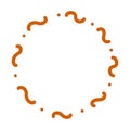 Round orange frame made of zigzags and dots. Vector Royalty Free Stock Photo