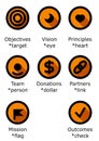 Round orange vector icons