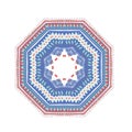 Round ornament with ethnic Mexican pattern