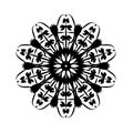 Round ornament of lace snowflake. Vector design element. Ornamental elegant detail Royalty Free Stock Photo