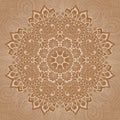 Round ornament pattern with floral decorative elements