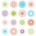 Round ornament set. Vector spirographs Royalty Free Stock Photo