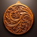 Modern Carved Wooden Skillet Ornament Vector With Realistic Textures