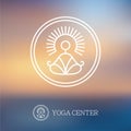 Round outline yoga logo Royalty Free Stock Photo