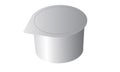 Round packaging plastic box or cup with solid background