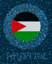 Round Palestine badge.