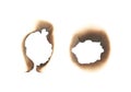 Paper burn mark stain isolated