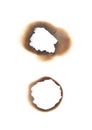 Paper burn mark stain isolated
