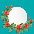 Round paper with orange color roses