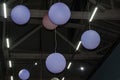 Pastel colors lanterns on a celling Royalty Free Stock Photo