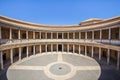 Round Patio and double colonnade of Charles V Palace, Granada, Andalusia, Spain Royalty Free Stock Photo