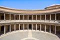 Round Patio and double colonnade of Charles V Palace, Granada, Andalusia, Spain Royalty Free Stock Photo