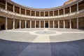 Round Patio and double colonnade of Charles V Palace, Granada, Andalusia, Spain Royalty Free Stock Photo