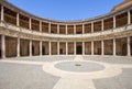 Round Patio and double colonnade of Charles V Palace, Granada, Andalusia, Spain Royalty Free Stock Photo