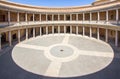 Round Patio and double colonnade of Charles V Palace, Granada, Andalusia, Spain Royalty Free Stock Photo