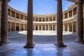 Round Patio and double colonnade of Charles V Palace, Granada, Andalusia, Spain Royalty Free Stock Photo