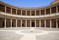 Round Patio and double colonnade of Charles V Palace, Granada, Andalusia, Spain Royalty Free Stock Photo