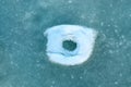 Round pattern on river ice from snow