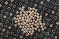 Round pearl beads closeup