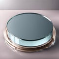 Round pearl colored stage for cosmetic items