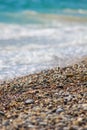 Round pebble beach along the cÃÂ´te d`azur