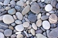 Round pebble stones. Stones beach smooth.