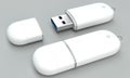 Round pendrive mockup on bright background Royalty Free Stock Photo