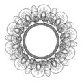 round petali like decorative line mandala icon