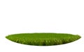 Round piece of green lawn. Green Lawn isolated on a white background. Grass texture, 3d Royalty Free Stock Photo