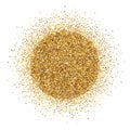 Round pile of gold tinsel on white background. Royalty Free Stock Photo