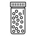 Round pills box icon, outline style