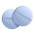 Round pills icon, cartoon style