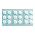 Round pills pack icon, cartoon style