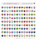 Round Pin Icons of All World Flags. Part 2 Royalty Free Stock Photo