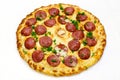 Round pizza with meat 6 Royalty Free Stock Photo
