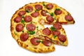 Round pizza with meat 10 Royalty Free Stock Photo