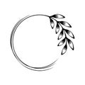 Leaf branch round place frame Royalty Free Stock Photo