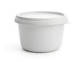 Round plastic container with lid isolated on white background Royalty Free Stock Photo