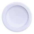 Round plastic plate icon, cartoon style