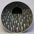 Original Ceramic Bowl With Op Art Ghosts - Edward Gorey Inspired