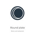 Round plate icon vector. Trendy flat round plate icon from bistro and restaurant collection isolated on white background. Vector